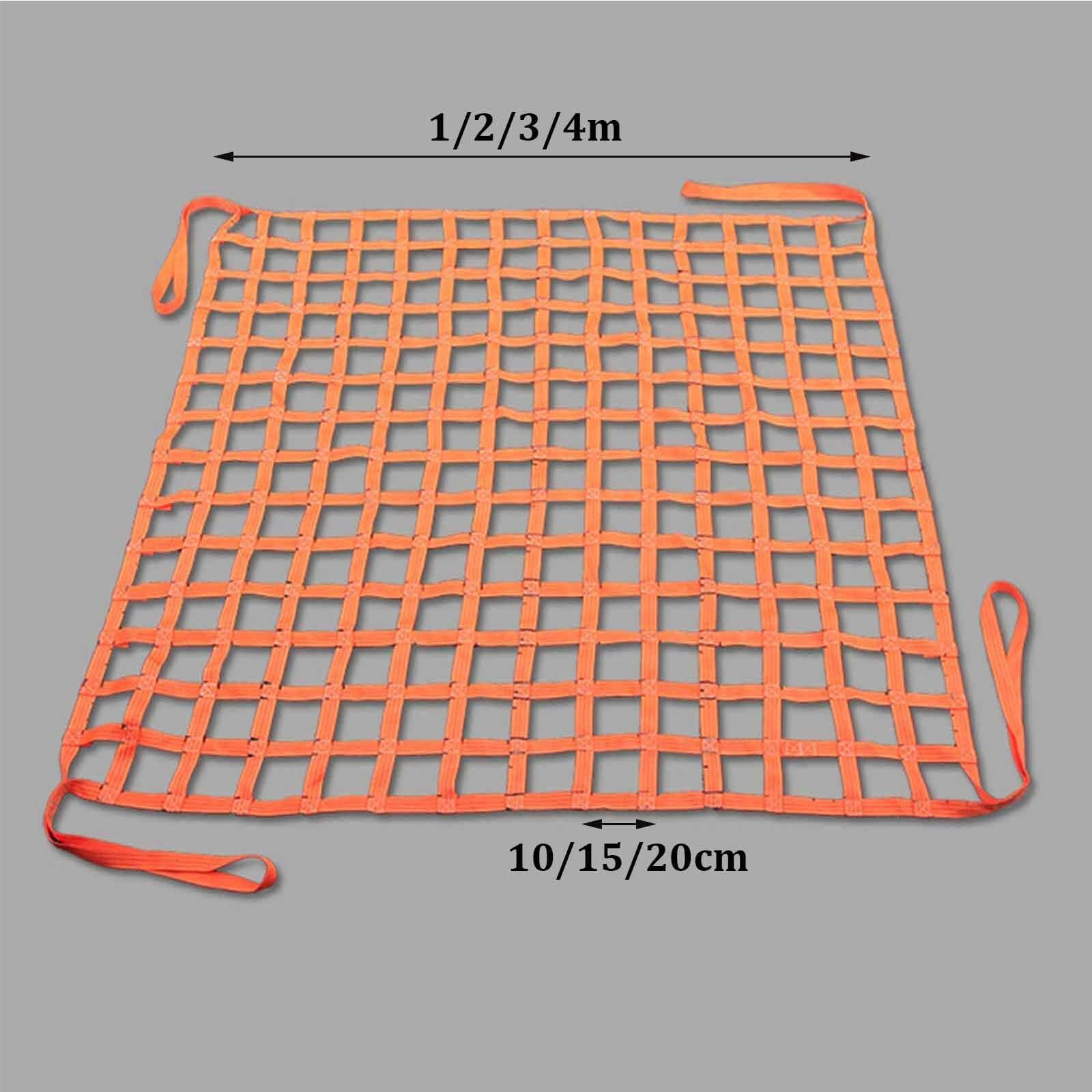 Lastenhebenetze, Flache Polyester-Hebenetze, robuste Sicherheitshebenetze mit Gurten zur Ladungssicherung, Absturzsicherung, Bauschleppen, Heben(1.5X1.5M/Mesh 10cm/Load 300kg)