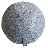 Solaughguy Filzbezug für Übungsbälle und Yoga-Bälle, 3 mm dick, Schutzhülle in den Größen 55 cm, 65 cm, 75 cm, faltbares Design für einfache Lagerung, Grau (65 cm)