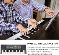 Vista 4 de Piano de teclado electrónico de 37 teclas con micrófono, piano digital portátil para principiantes, instrumento musical educativo con función