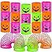 ArtCreativity Jack-O-Lantern Coil Springs, Set of 48, Plastic Pumpkin Coil Springs in Assorted Colors, Non-Candy Halloween Treats, Fun Party Favors, Goodie Bag Fillers for Kids