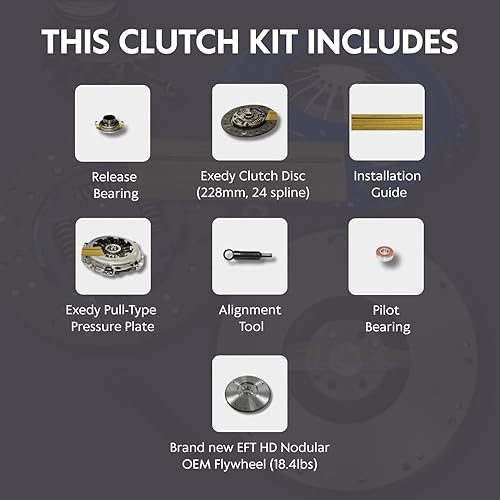 Miniatura 2 de Exedy Kit de embrague con volante EFT resistente para Subaru Impreza WRX EJ205 2.0T 2002-2005 - Juego completo de repuesto de embrague OE para mayor