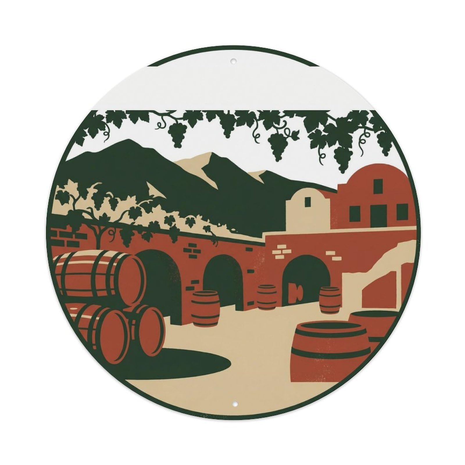Santorini Greece Travel Wine & Winery Culture Metal Tin Sign