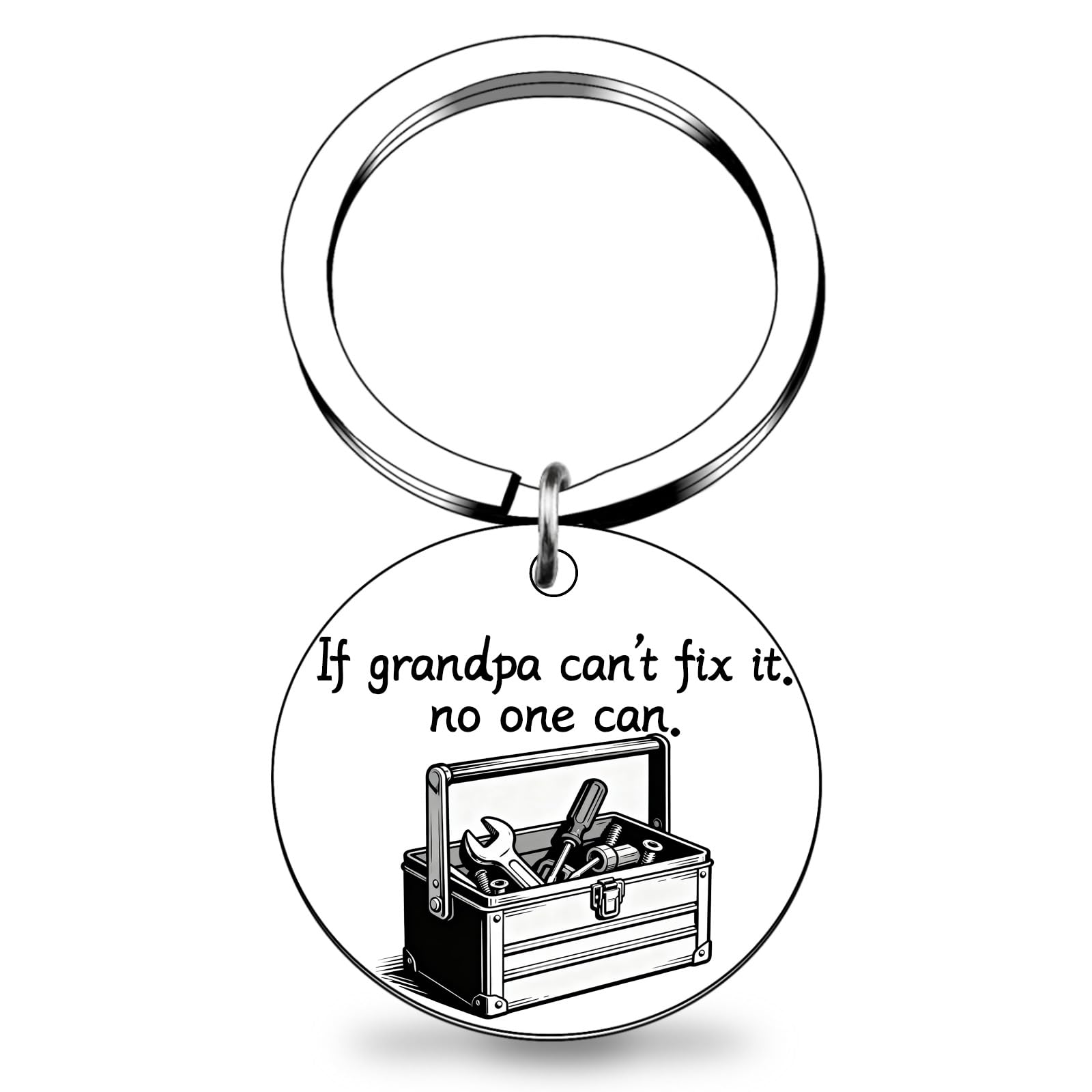 QuLuvaeri Gifts for Men If Grandpa Can't Fix It No One Can Keyring, Gifts for Fathers Day Christmas, Grandad Keyring