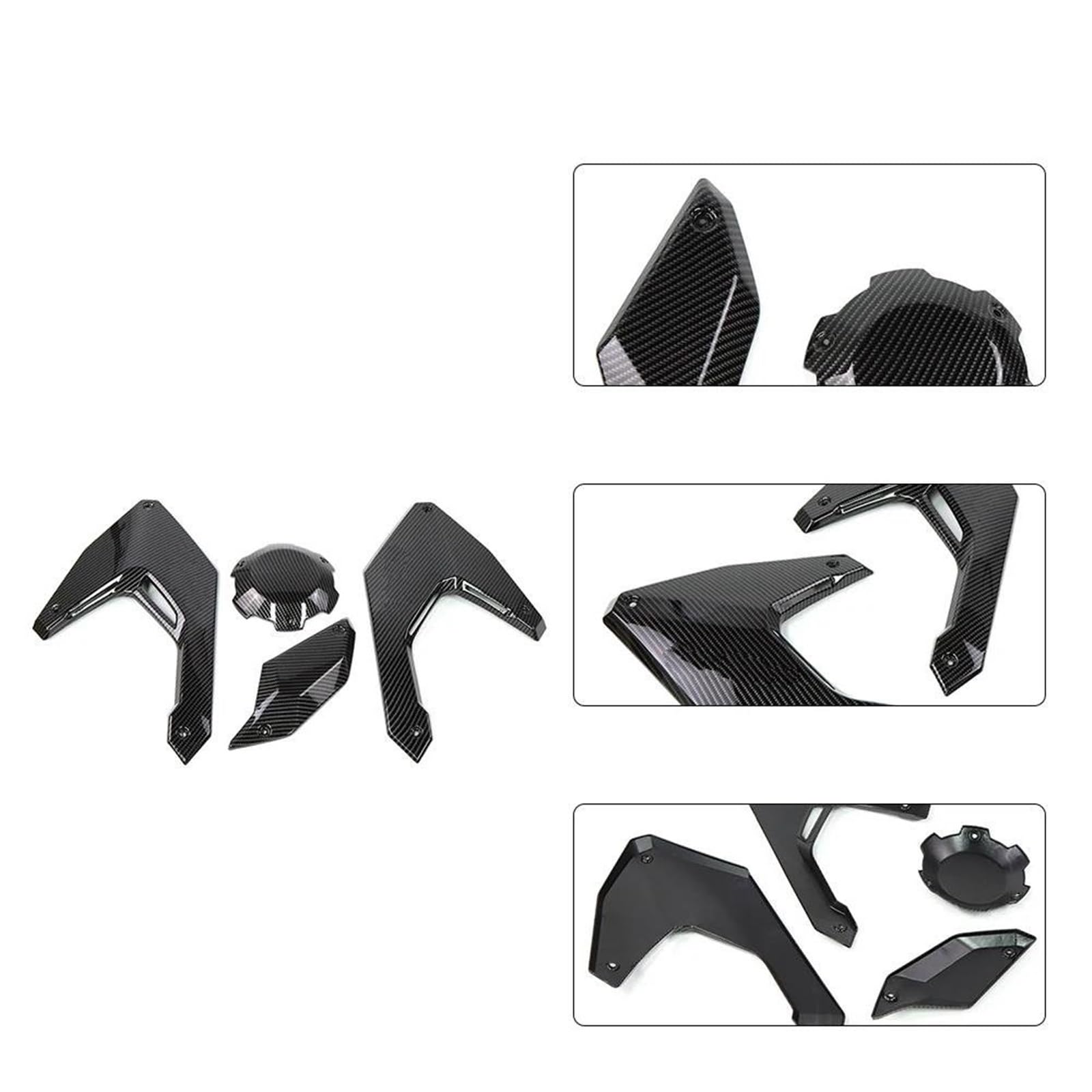 Cubierta del Asiento Trasero Panel De Marco Lateral Motocicleta Protector Carenado Cubiertas Laterales Tanque Motor Paneles para X-ADV 750 2021-2026 Trasero Carenado de Capó(Carbon C)