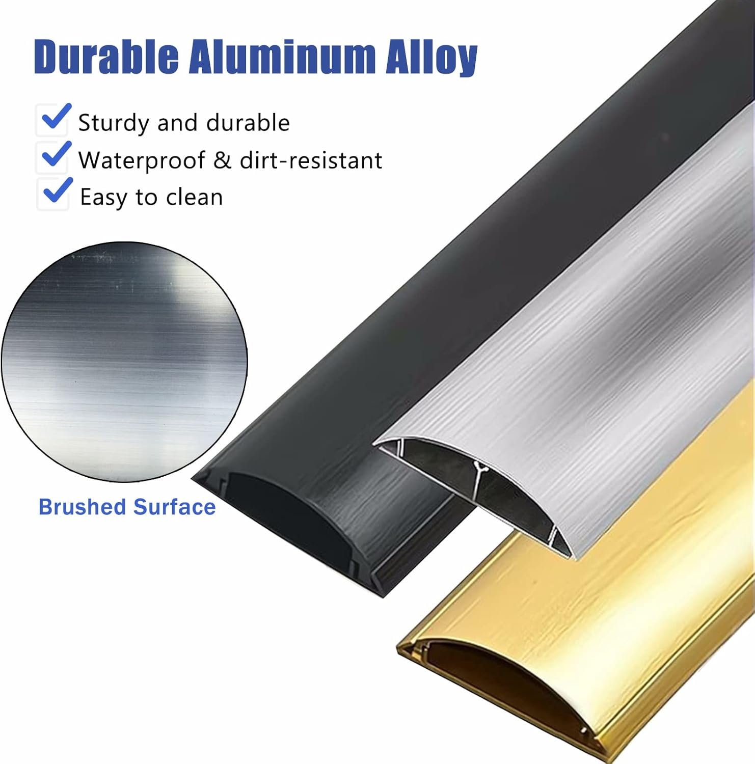 Aluminum Alloy Wall Cord Cover, Tread-Resistant Cable Raceway, Self-Adhesive Wire Concealer Kit for Baby & Pet Safety, 20m Silver (Durable & Stylish)