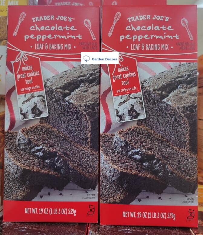Trader Joe's Chocolate Peppermint Loaf & Baking Mix 19oz 539g (Two Boxes)