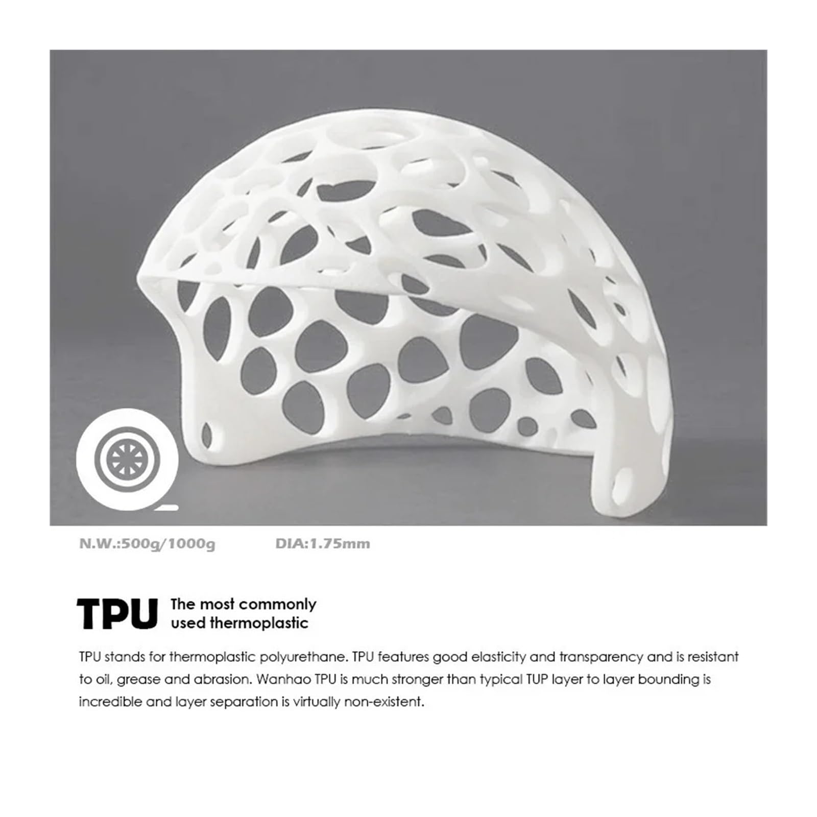 Stampante 3D Filamento flessibile TPU Viola 1,75 mm 200 g 500 kg applicabile(Purple 1Kg)