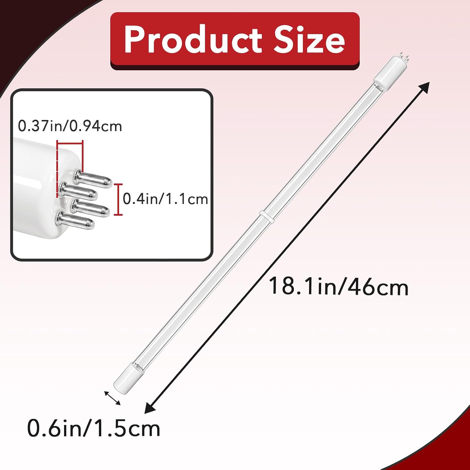 2Pcs UV-ATS4-450 Water Purifier Lamps Compatible with Aqua Treatment image 3