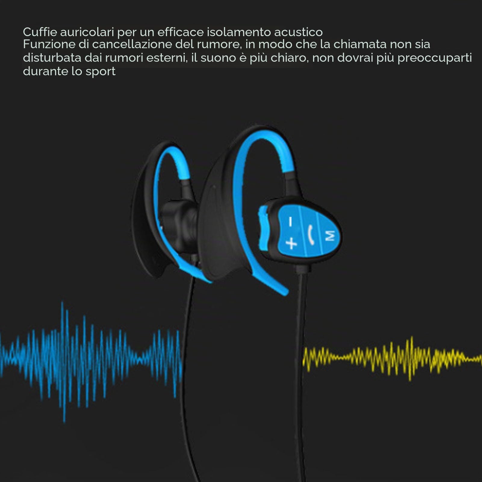 Jiawu Cuffie da Nuoto IPX8 Impermeabili, Auricolari In-ear Bluetooth 5.0, Cuffie Sportive per Nuoto, Corsa e Ciclismo (Blue)