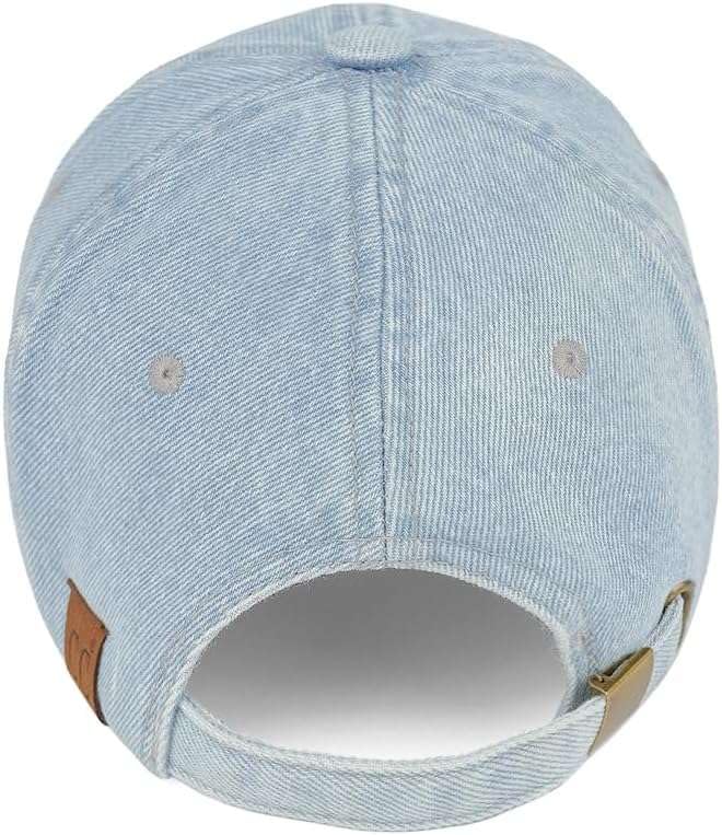 C.C Unisex Classic Blank Low Profile Cotton Unconstructed Baseball Cap Dad Hat, Lt Denim