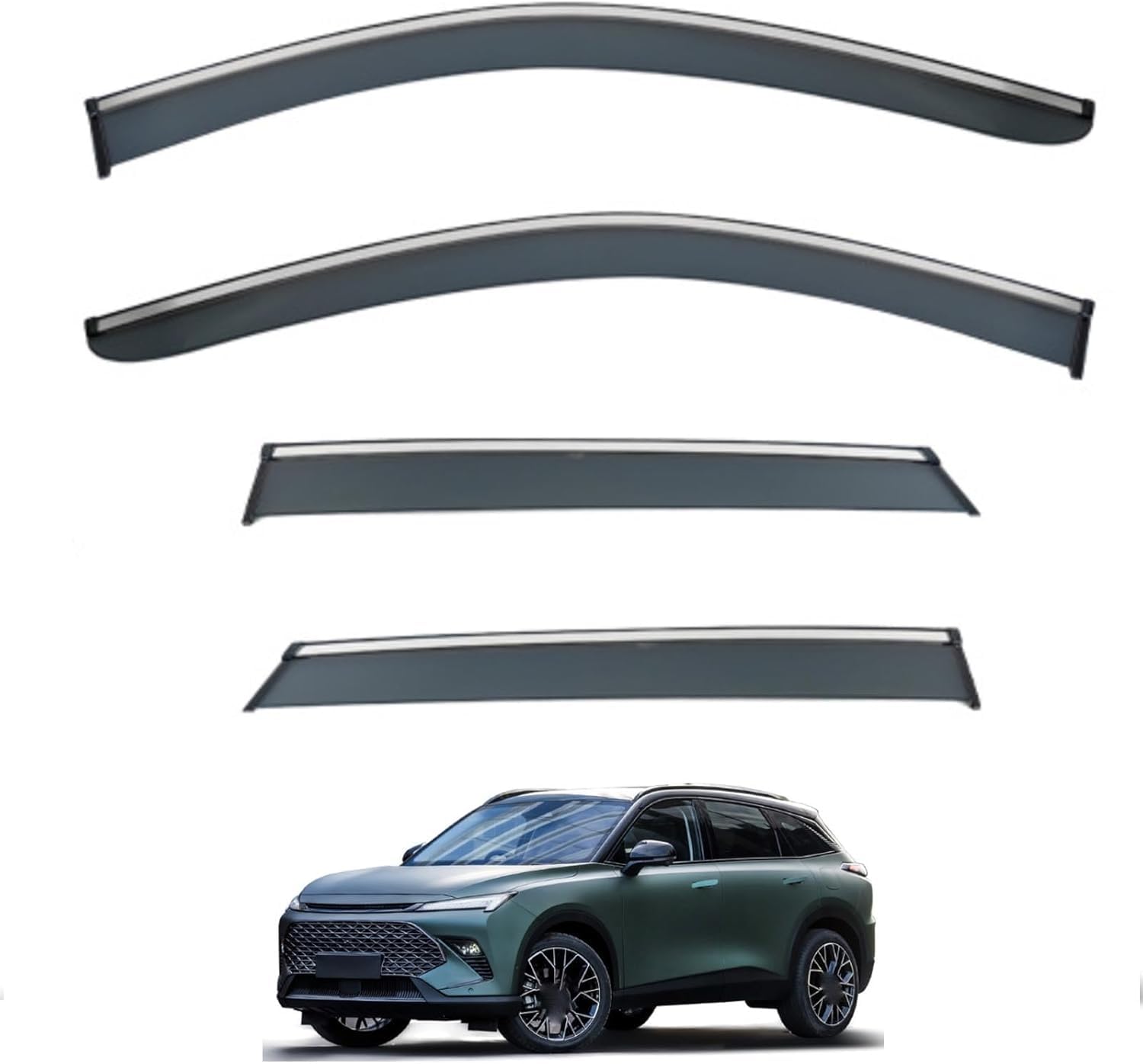 Acwyahso Rain Guards Wind Deflectors for Tiger Six MK1 2025-2026, 4Pcs Vent Visors, Allows Fresh Air & Keeps Rain Out, No-Drill Install