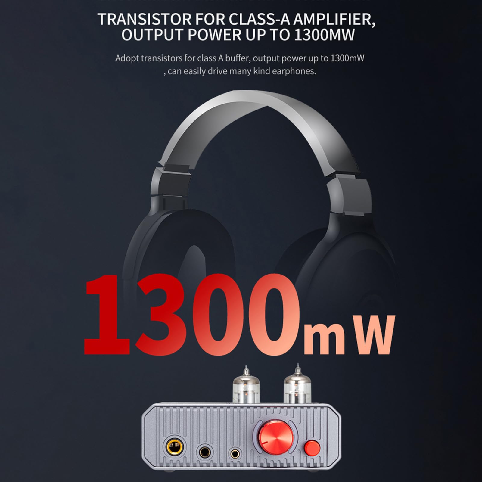 Dpofirs Amplificatore per Cuffie Valvolare USB MH 02, DAC 32 Bit/384 KHz, Uscita 1300 MW con Chip CS43131 Doppio Tubo 6J1 per Audio Hi-Fi, di Festa per Audiofili Amanti della Musica