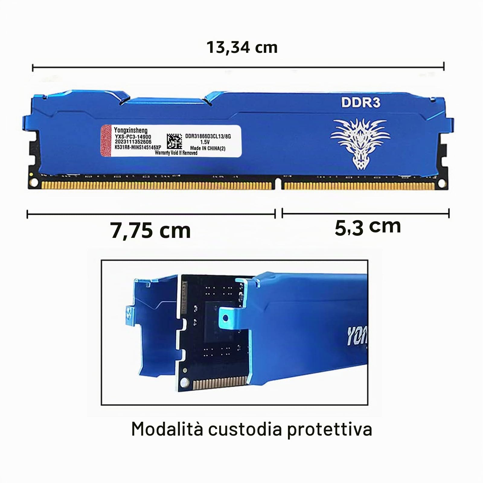 DDR3 32GB Kit (4x8GB) Desktop Ram 1866MHz PC3-14900 Dimm Non-ecc Unbuffered 1.5V 2Rx8 Dual Rank 240 Pin CL13 PC Computer Memory Udimm Componenti Memoria Upgrade Module Kit (Blu)