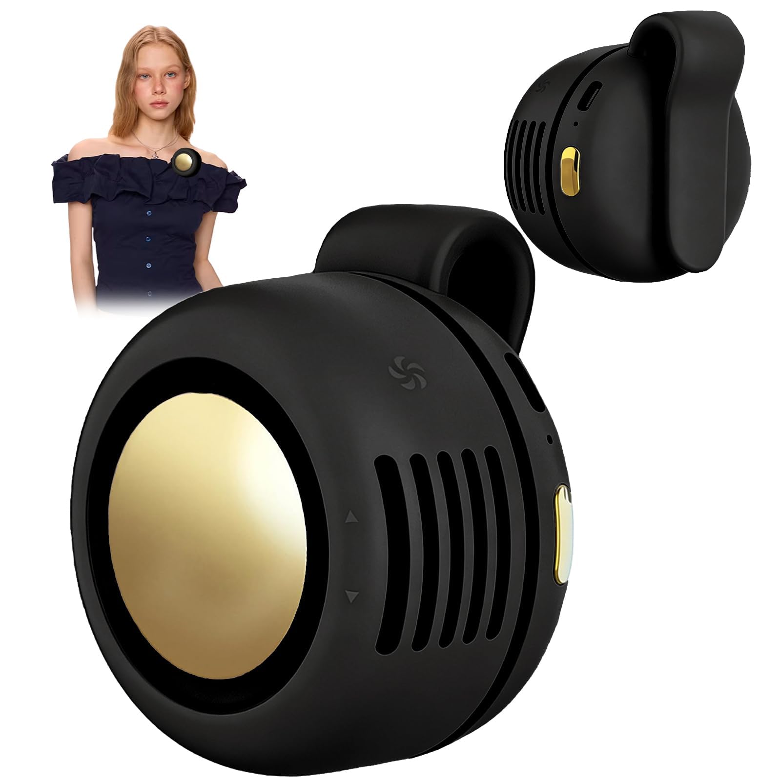 Photo 1 of [ FAN IS LOUD WHEN FUNCTIONING] Ahuccf Portable Mini Clip on Fan, 3 Speeds USB Rechargeable 360° Rotatable Fan, Silent Bladeless Personal Fans