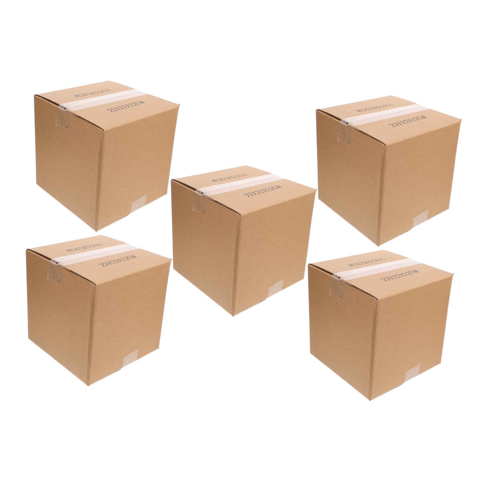 5 Stück Quadratische Umzugskartons aus Papier, Braun | Extra Starke Verpackungskartons, Kleine Kartonboxen, für Packen und Transport