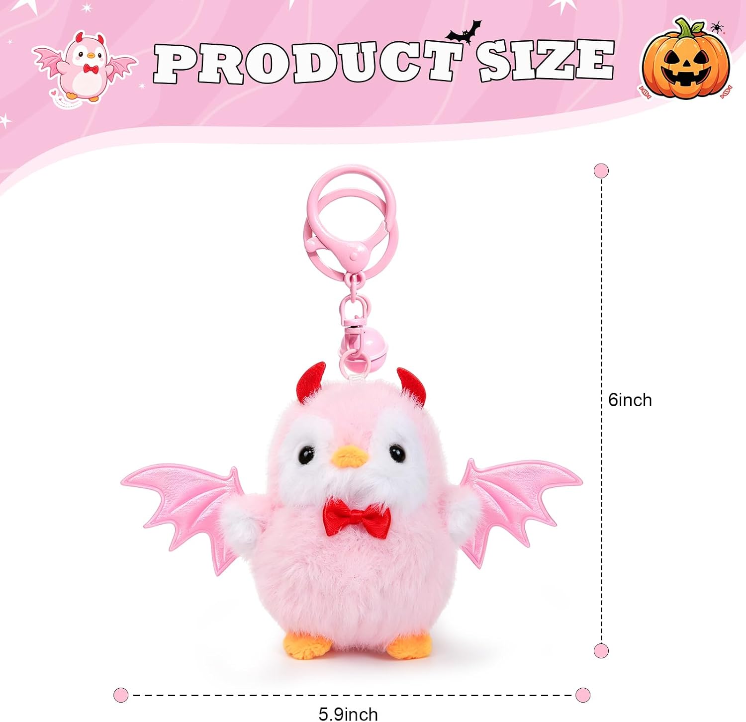 elephtree Cute Penguin Retractable Keychains Plush Keychain Accessories Kawaii Key Chain Keyring Gift for Women image 2