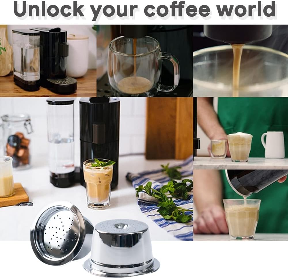 Sesama For Verismo K FEE CBTL Refillable Coffee Capsule Pod Filter Stainless Steel Set 1Capsule+1 Reusable Spoon