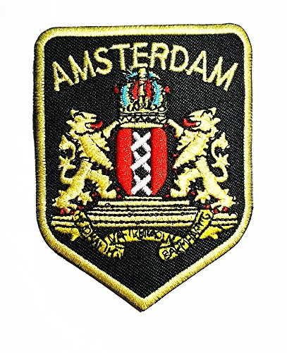 Amsterdam Flag Band Logo Patch Sew Iron on Embroidered Badge Sign Costume Gift