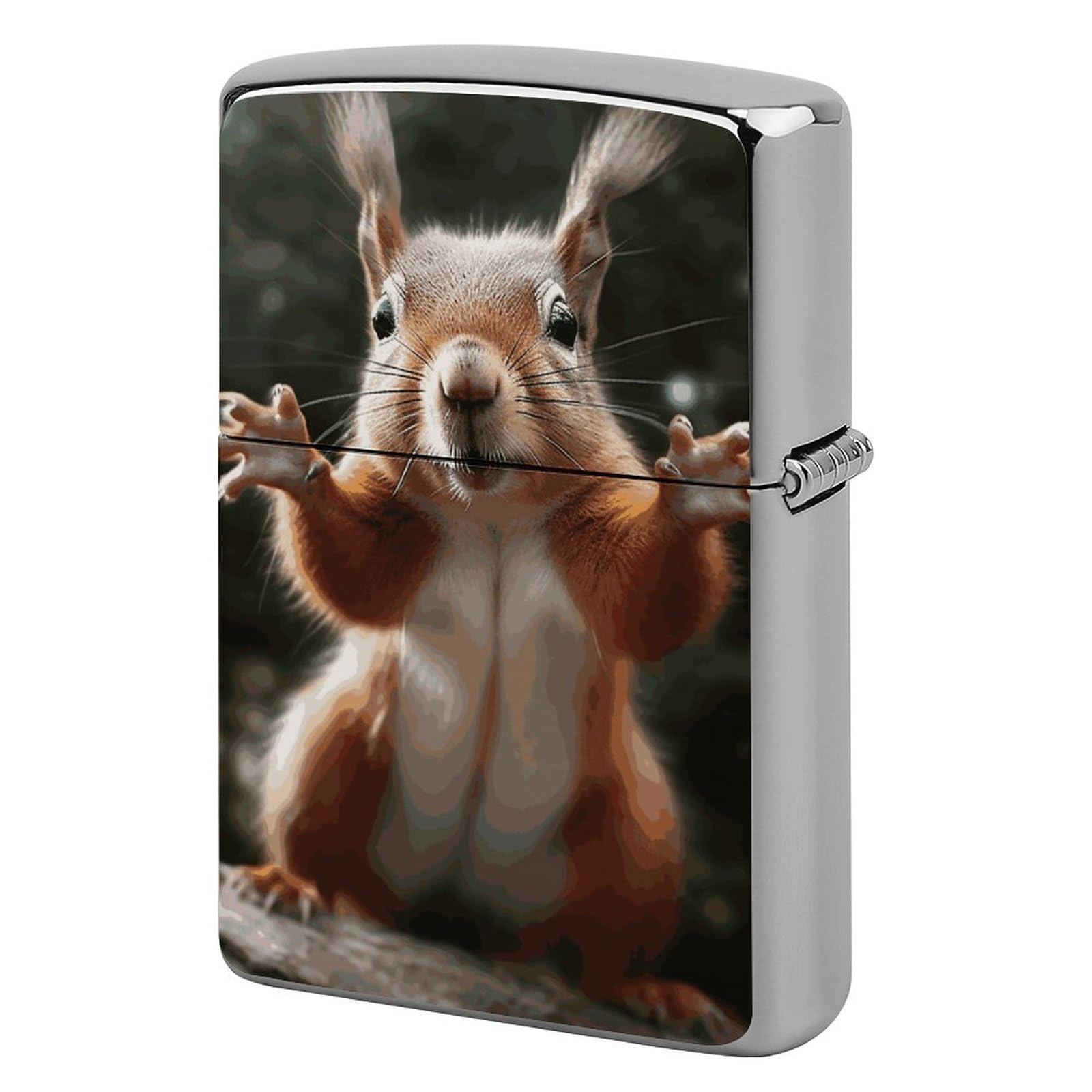 Squirrel Funny Animal Lighter Case for Men, Personalized Lighter Cover for Valentine's Day Gifts, Flip-Top Lighters Shell for Outdoor, Portable Lighters Protective Sleeve
