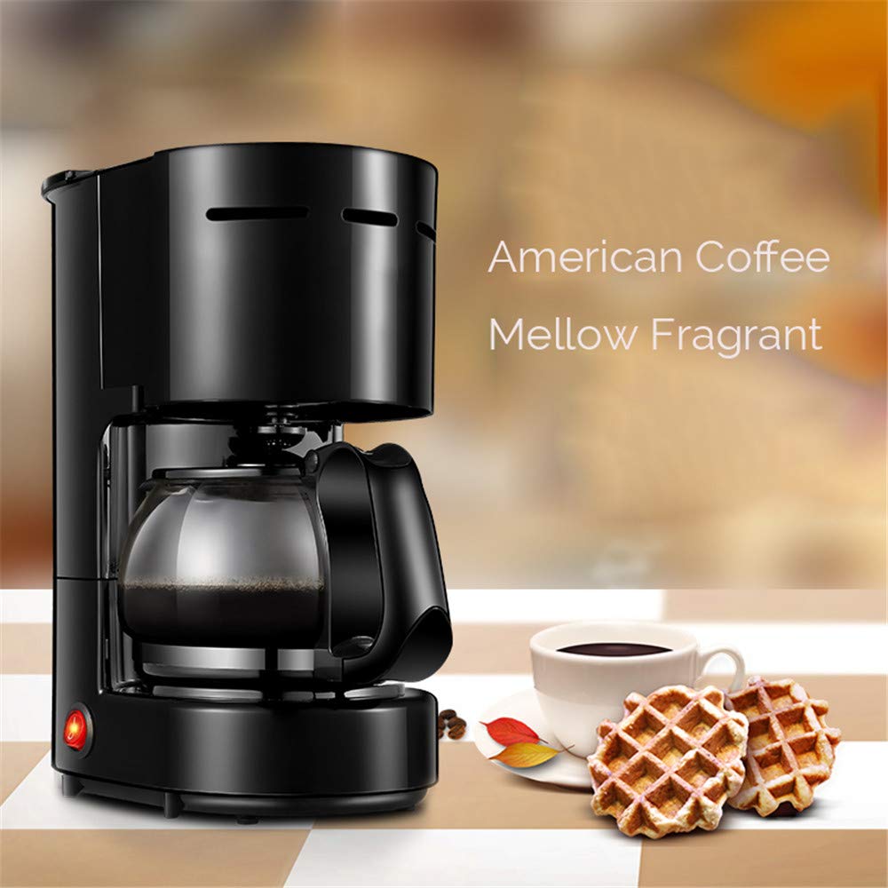 Cafeteras -Filtro de Precisión Temperatura Constante Inteligente Diseño Antigoteo Olla de Vidrio a Prueba de Explosiones Resistente a Altas Temperaturas 0.65L 220V 600W, Negro
