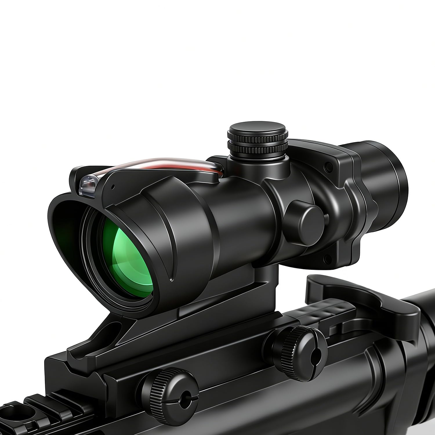 Cannocchiale da puntamento 4x32 con reticolo a croce rosso-verde e nero