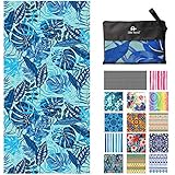 Microfiber Quick Drying Beach Towel for Travel - Extra Large XL 78x35 Palms Oversized Swim, Pool, Yoga, Traveling
