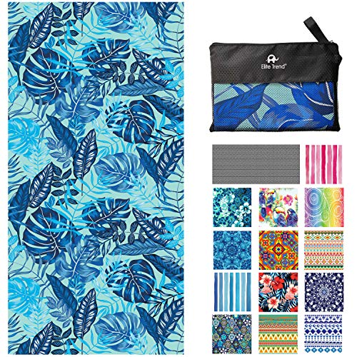 Microfiber Quick Drying Beach Towel for Travel - Extra Large XL 78x35 Palms Oversized Swim, Pool, Yoga, Traveling