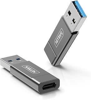 10Gbps USB C Female to USB Male Adapter 2 Pack, SAILLIN Zinc Alloy Double-Sided USB A to USB C Adapter with High-Speed Data Transfer & Stable Charging for Laptop, Charger, Power Bank, Quest Link