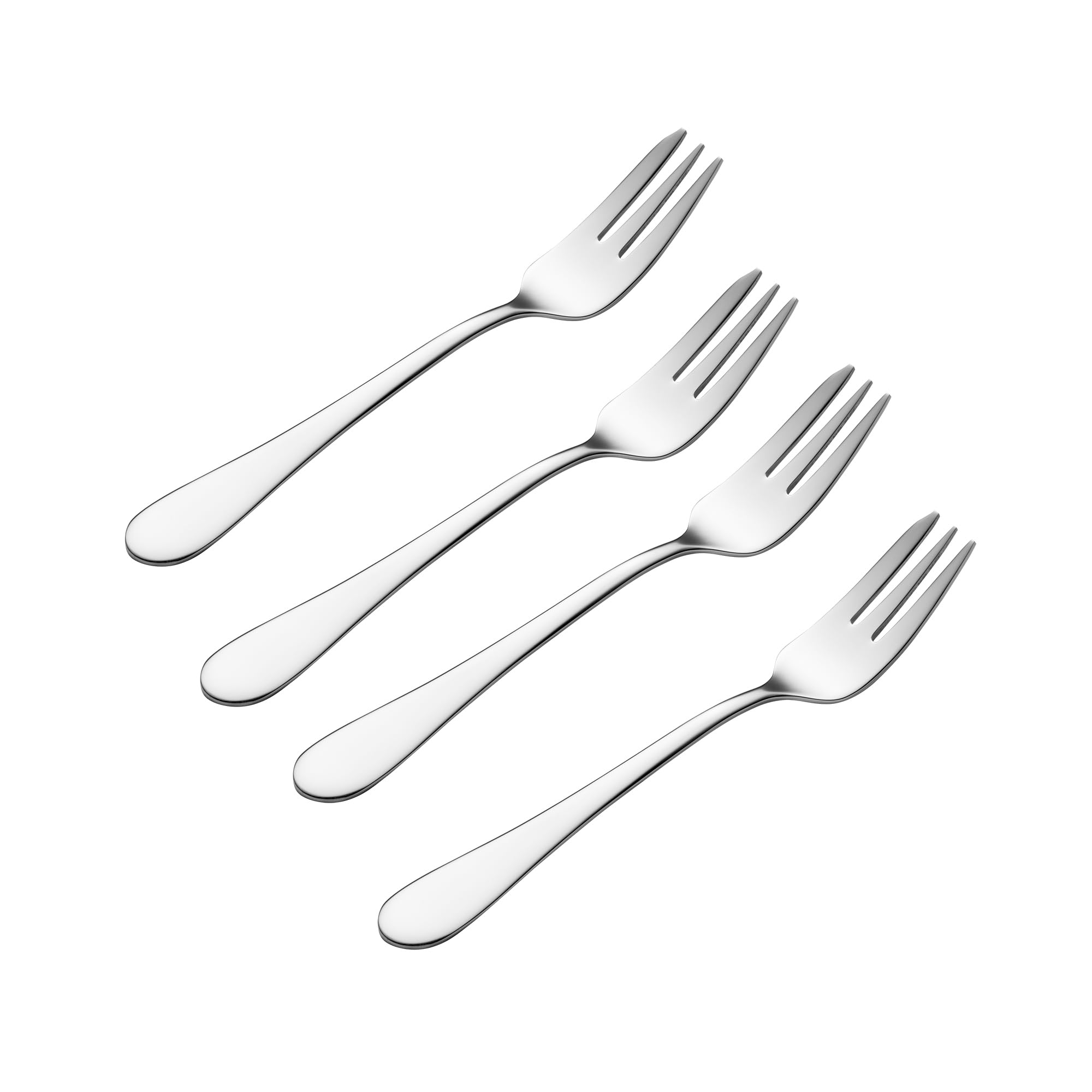 Viners Select 4 Piece Pastry Fork Set | 18/0 Stainless Steel Dessert Forks with Mirror Finish | Teardrop Handle Design | Cake & Pastry Forks for Afternoon Tea | Dishwasher Safe | Gift Boxed