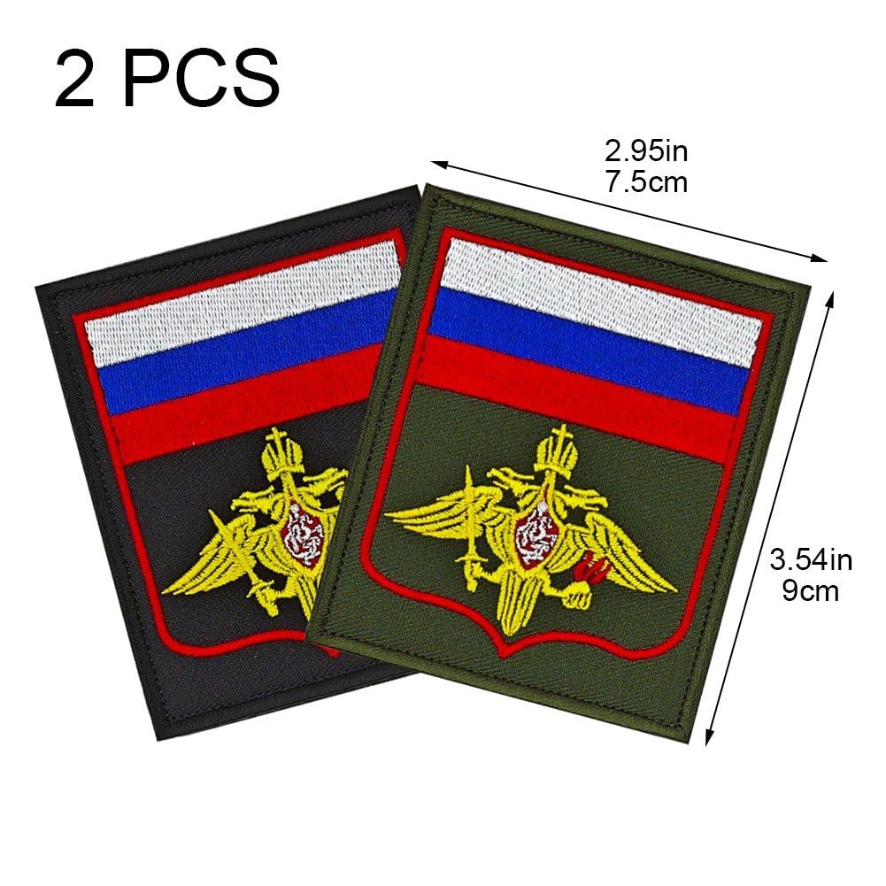 2 szt./zestaw flaga rosyjska haftowana naszywka aplikacja dwugłowy orzeł haftowana odznaka morale opaska wojskowa łatka