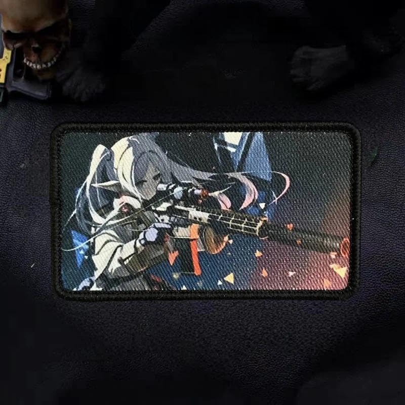 Patches for Backpacks, Funny Anime Girl Patches Embroidered Tactical Patches, Military Style Hook and Loop Badges, DIY Morale Applique Accessories for Jacket, Backpack, Hats image 3
