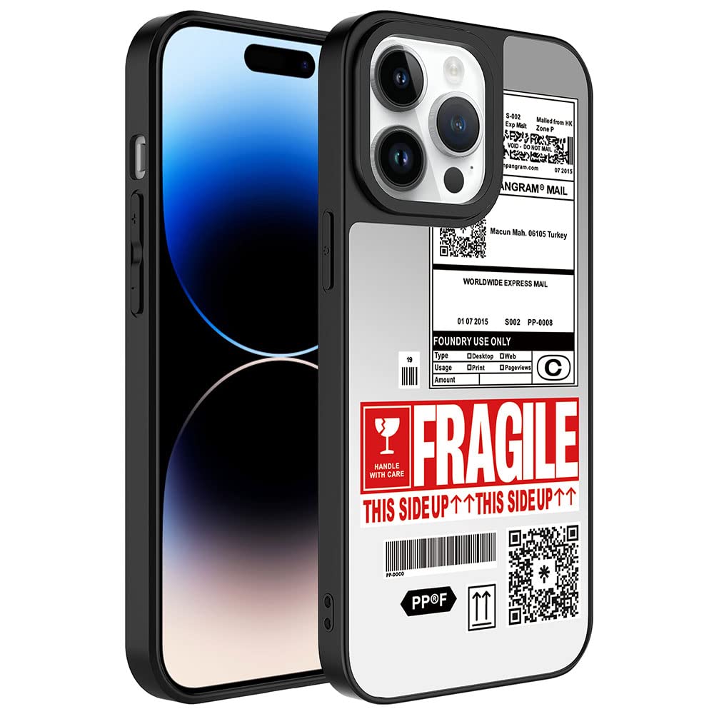 Zore Apple için uyumlu iPhone 14 Pro Kılıf Aynalı Desenli Kamera Korumalı Parlak Zore Mirror Kapak Fragile