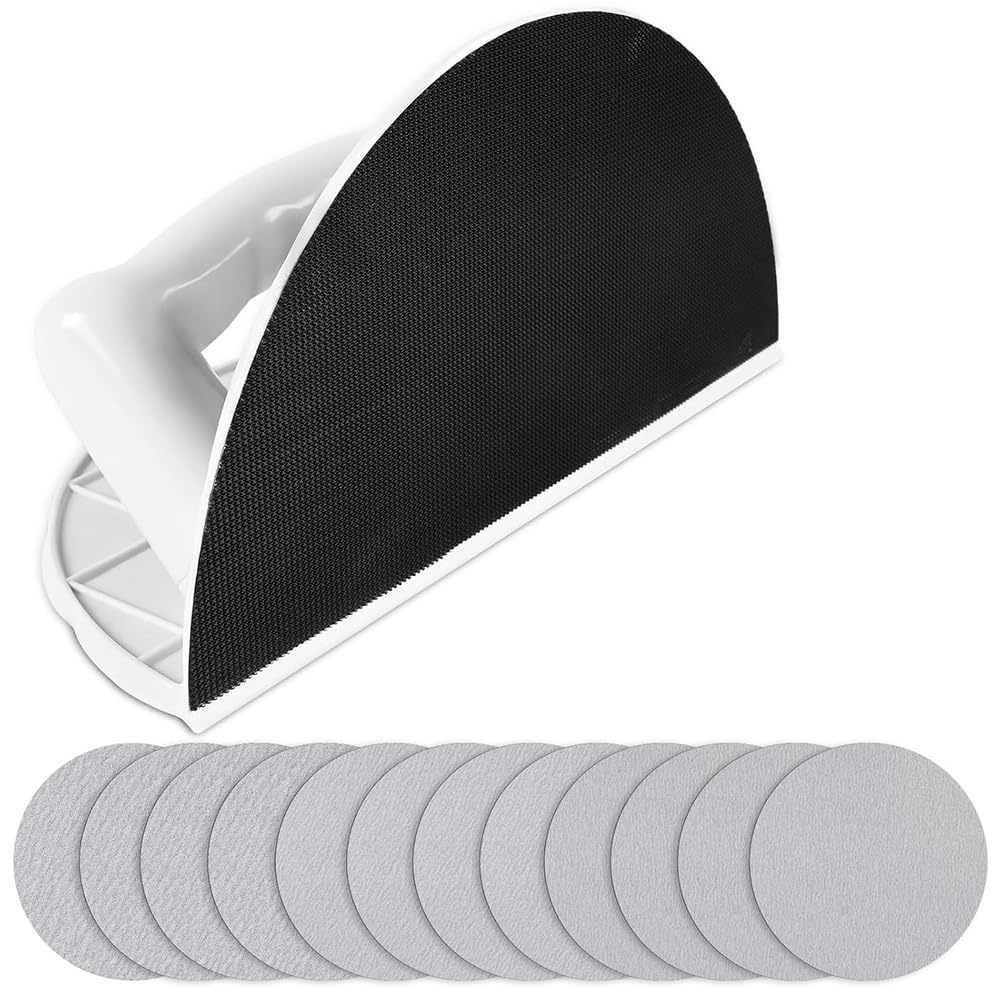Jnchdghwa As Shown Drywall Corner Sander Featuring 12Pcs 9 Inch Sanding Disc, Semi-Circular Hook& Loop Backing System For Efficient Sanding