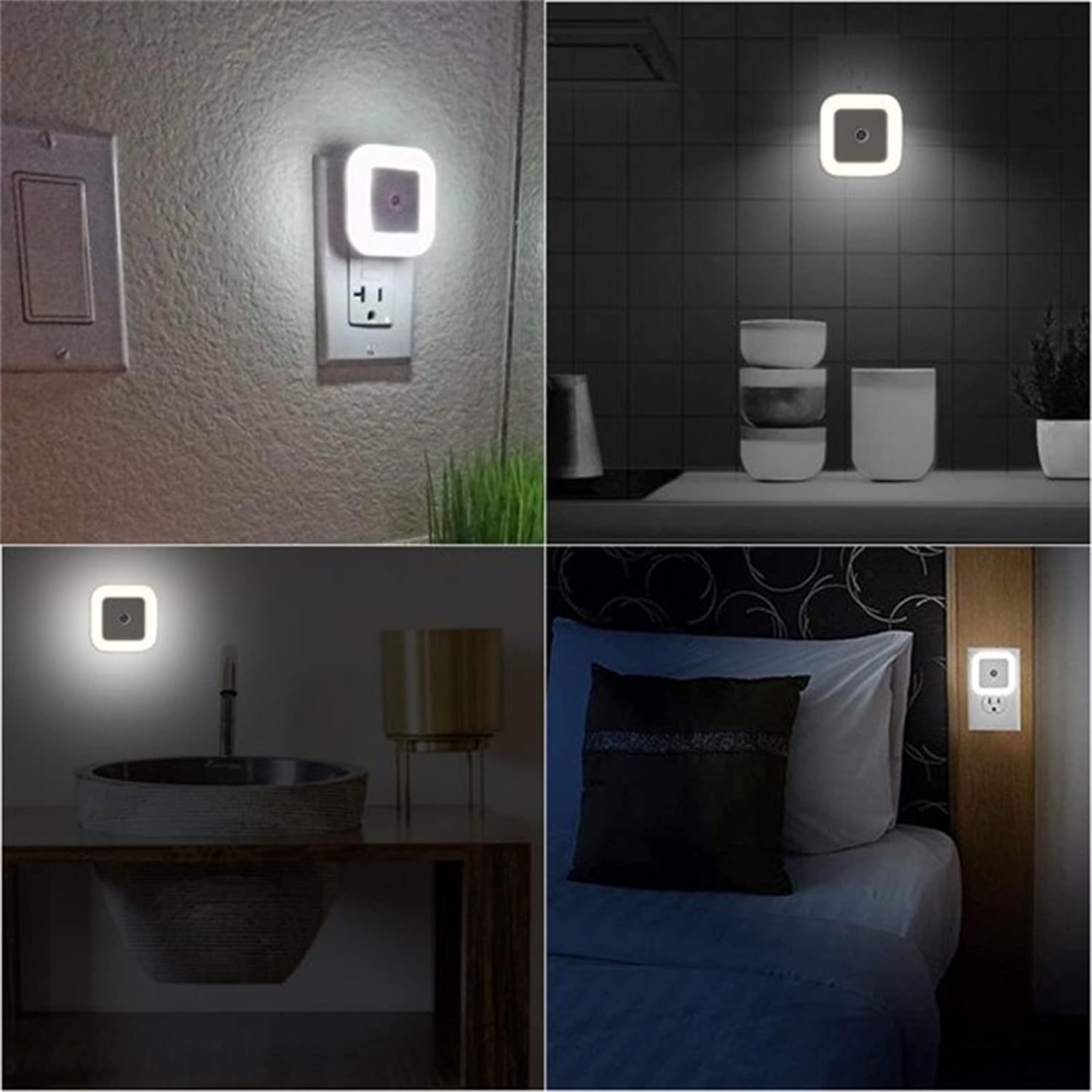 Unikalna lampka nocna 12 szt. LED lampka nocna z inteligentnym czujnikiem, automatyczny stolik nocny, noc dla dzieci, pokój dziecięcy, kuchnia, korytarz
