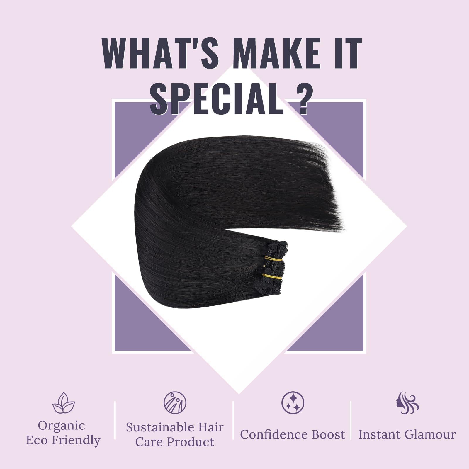 Fshine Extension Clip in Capelli Veri 22 Pollici 7 Pezzi Nero Lisci Capelli Dei Capelli Umani Reale Lisci Capelli 150G Extension Lisce Clip Double Weft Clip In Hair Extensions #1