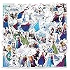 50pcs Frozen Princess Stickers for Girl Water Bottle, Cute Disney Cartoon Waterproof Vinyl Decal for Teen Kids Laptop Skateboard Phone Guitar Travel Case Bike Helmet #1