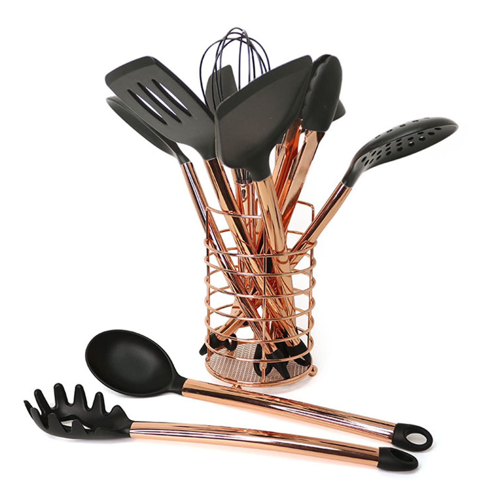 Kochutensilien, Küchenutensilien-Set, Edelstahlgriff, Schlitzlöffel, Pfannenwender, Küchenhelfer, Utensilien-Sets