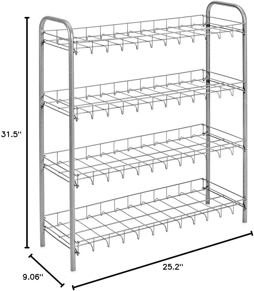 Metaltex Shoe Rack 4-Tier, Stainless Steel, Silver, 64 x 23 x 80 cm, 1 Units
