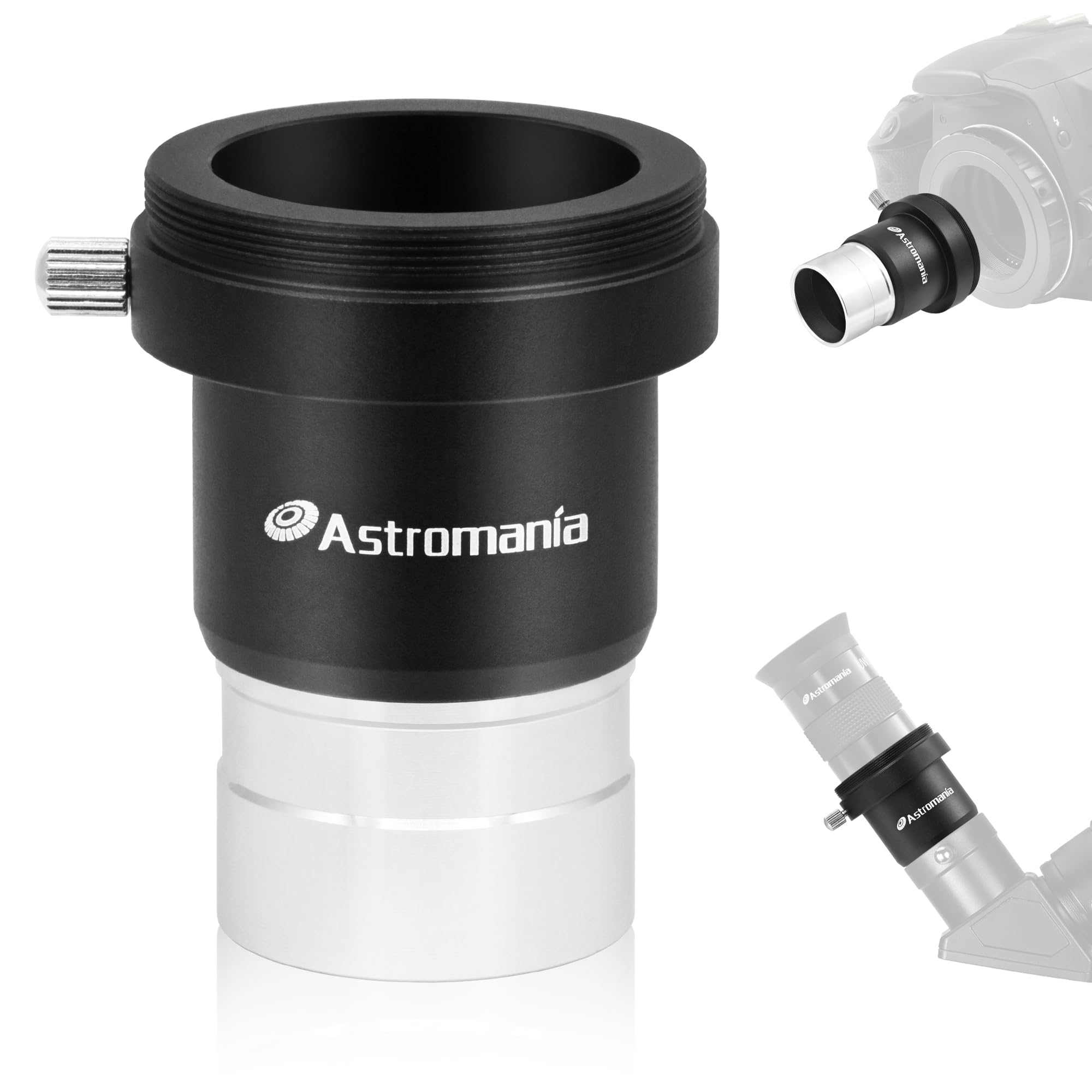 Astromania 1.25 Inch Universal T-Adapter Telescope Eyepiece Extension Tube Adapter with Filter Thread, Metal Telescope Accessories for Prime Focus