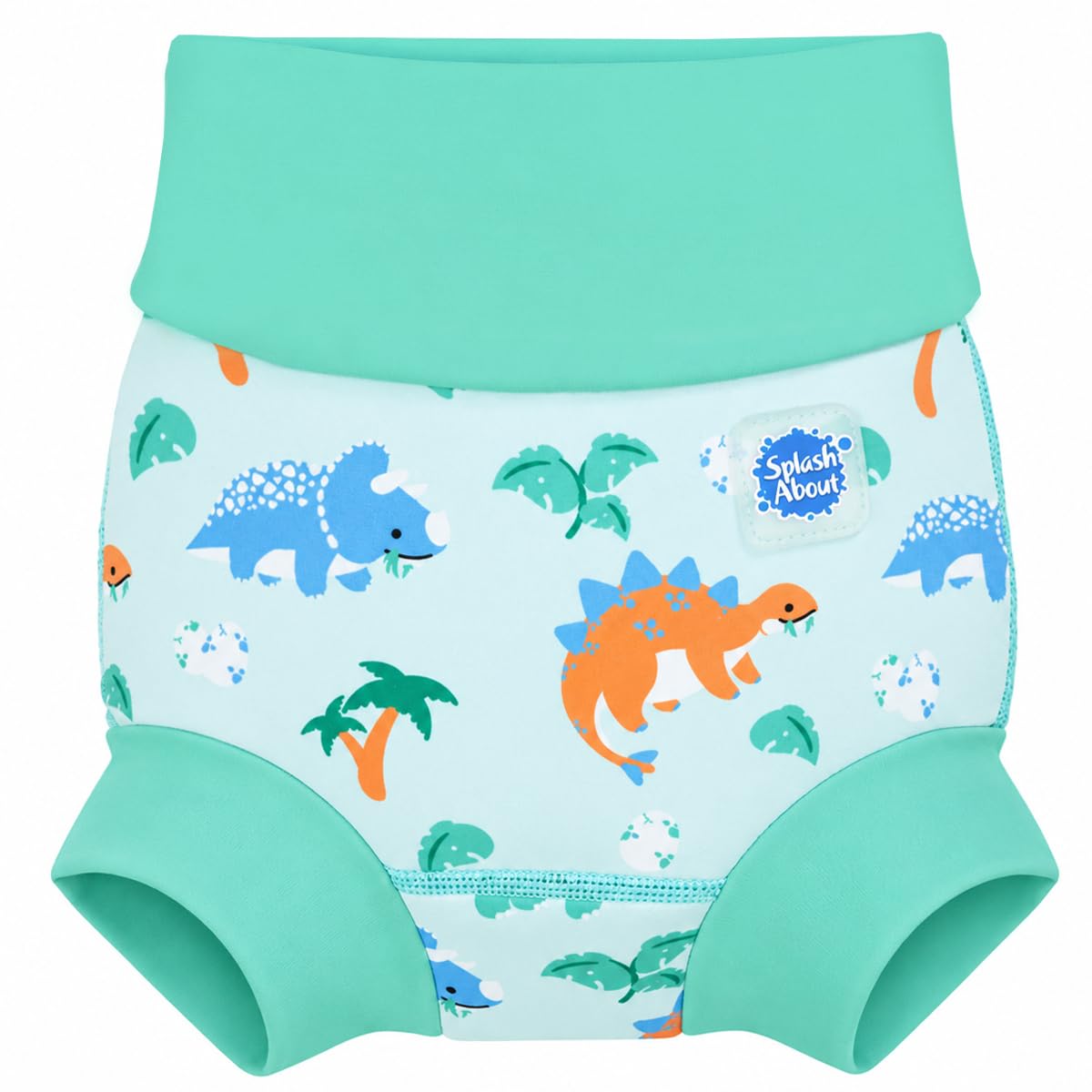 Splash About Happy Nappy Hero Reusable Double Swim Nappy, Dippy Dinos, 6-12 Months, YULEX® Natural Rubber