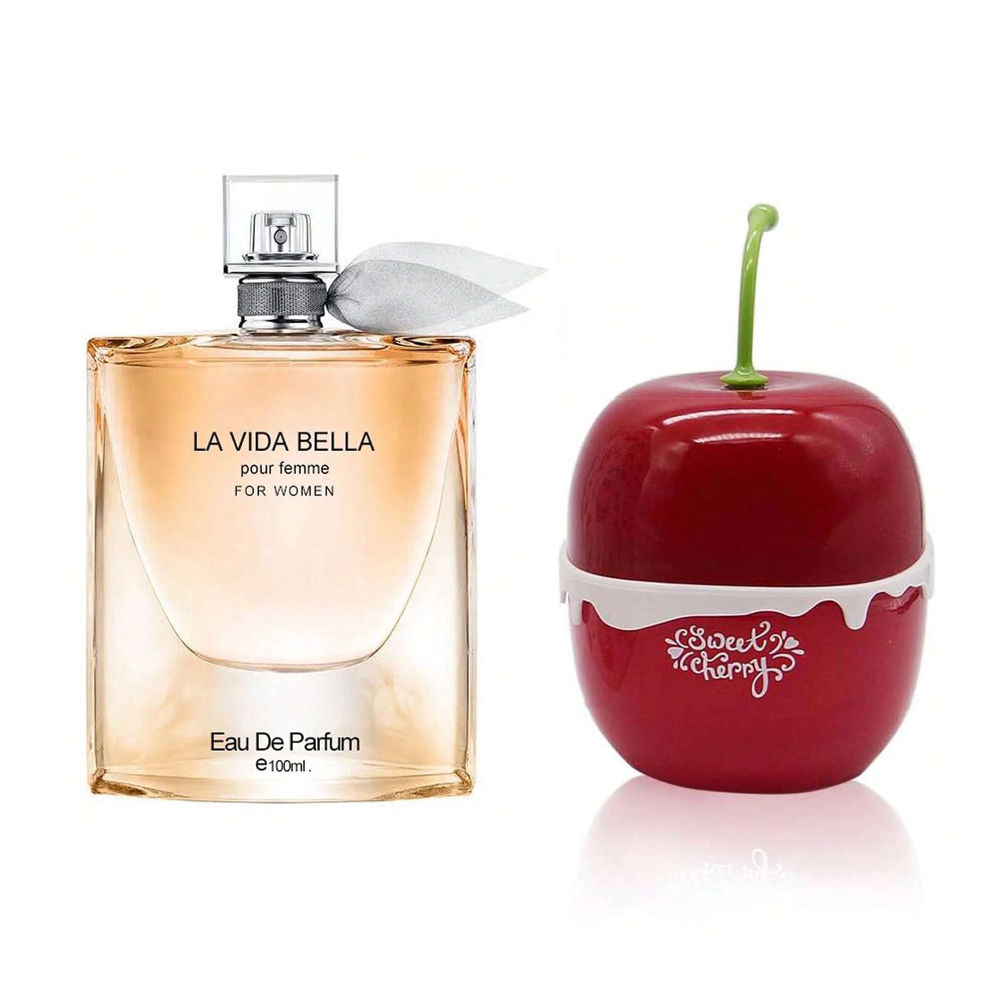 AFLUXE Women's Perfume La Vida Bella& Sweet Cherry Combo Set Eau De Parfum Long Lasting Fragrance 3.4 Fl Oz Spray Each for Daily Used