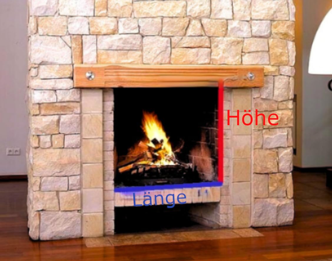 Kamintur 70x50 cm Pizzaofentür mit hitzebeständigem Glas, Stahltür mit Flansch, Scharniere links, 700 x 500 mm