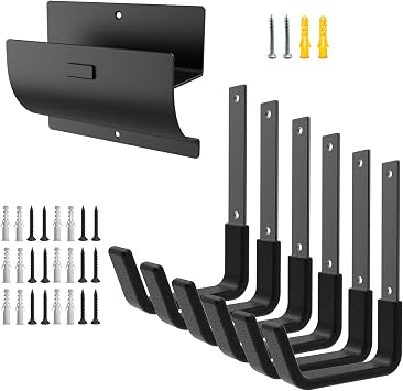 Ladder Hooks for Ladder Storage 1 Pcs and Heavy Duty Garage Utility Hooks 6 Medium