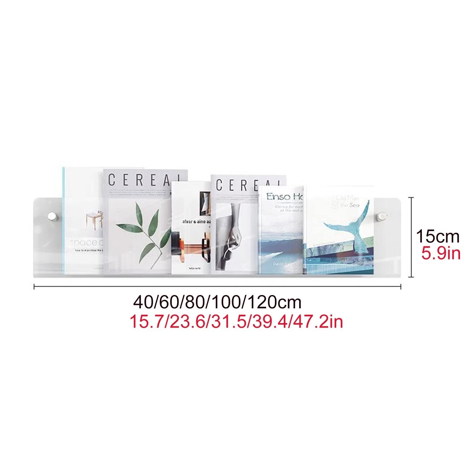 Portariviste Da Parete In Acrilico Trasparente – Set 2 Supporti 43 Cm Per Brochure E Riviste – Montaggio A Muro Per Ufficio, Sala D'Attesa E Soggiorno - 4