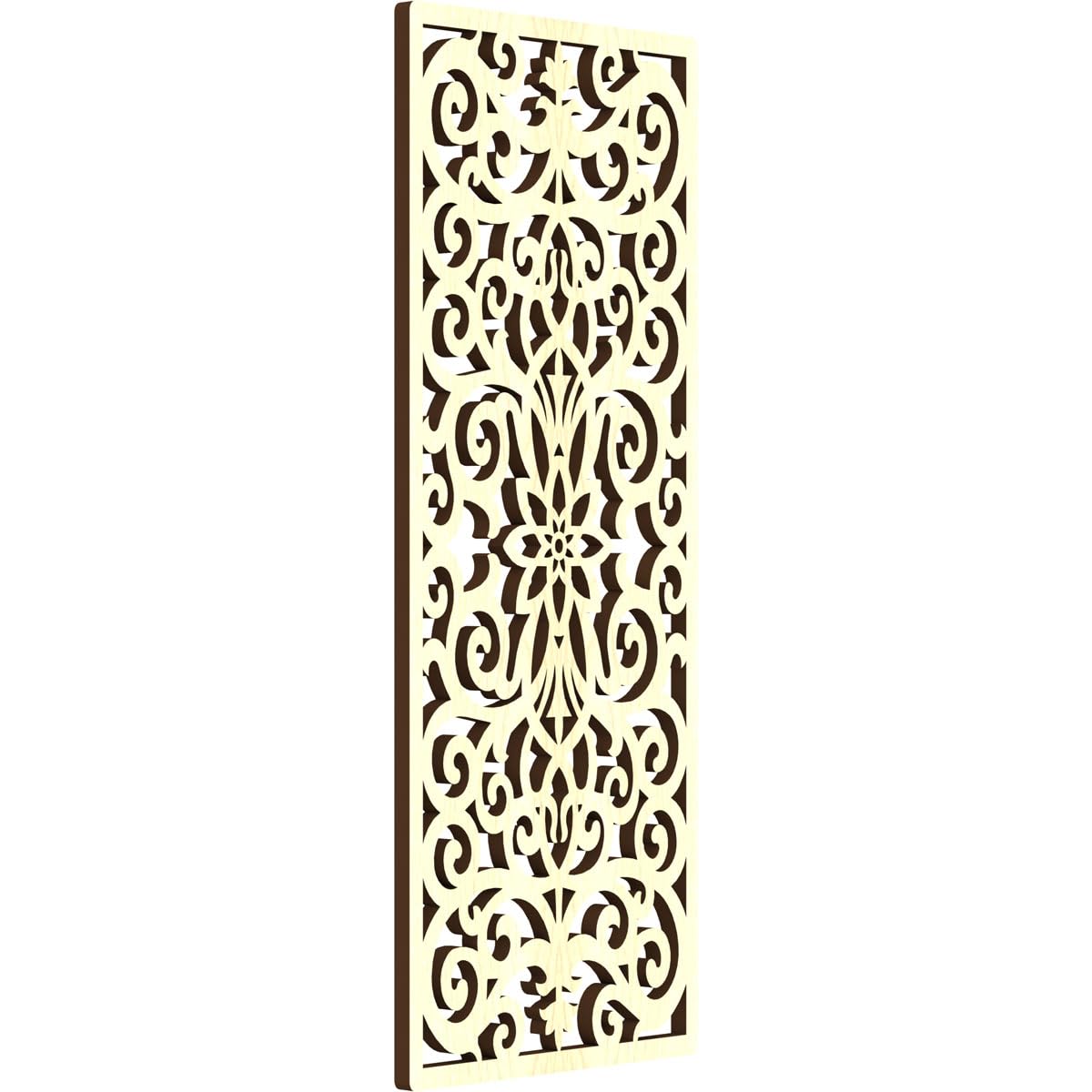 Buel Decorative Pierced Fretwork Wood Wall Panels, 9 3/8"W x 24 3/8"H x 3/8"T, Alder