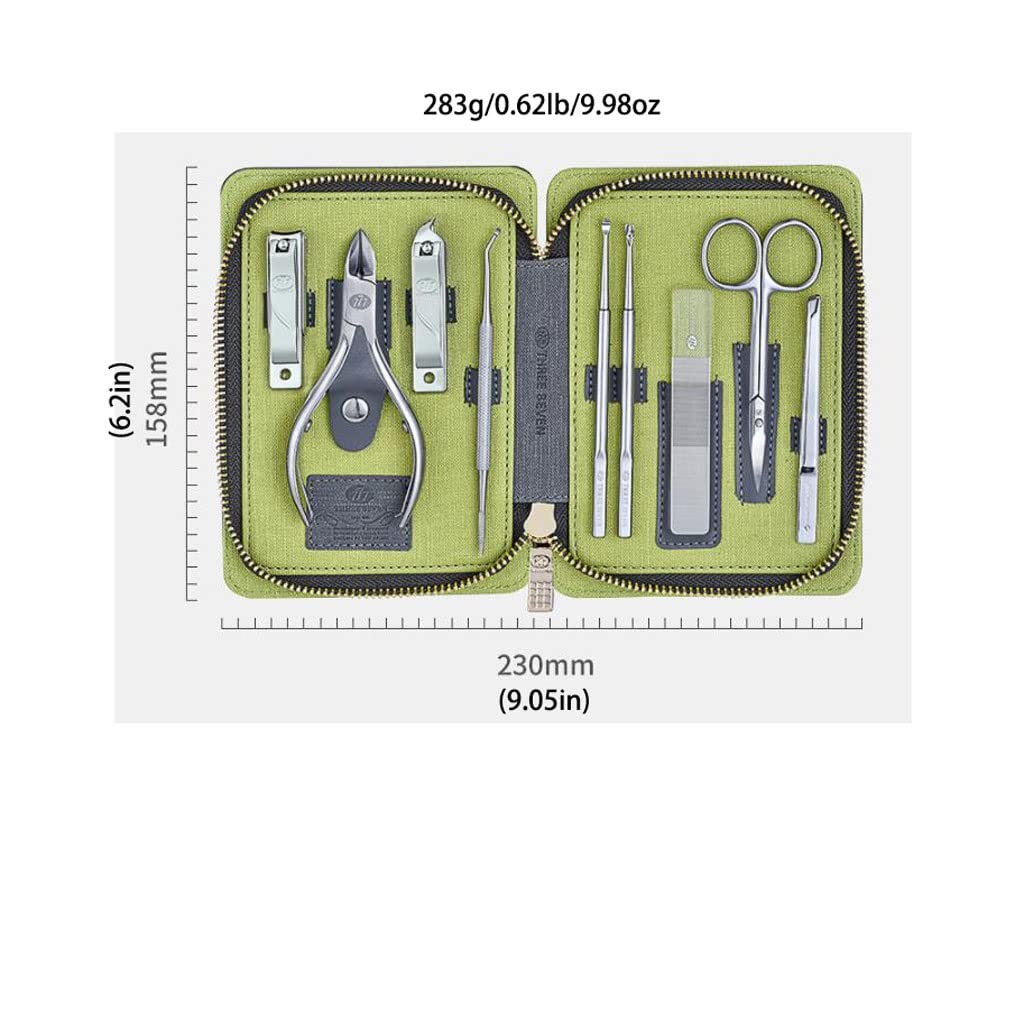 Recortador de uñas, juego de manicura Juego de cortaúñas Juego de manicura de pedicura profesional Herramienta de cuidado de belleza de acero inoxidable Juego de belleza con estuche de cuero de PU ver