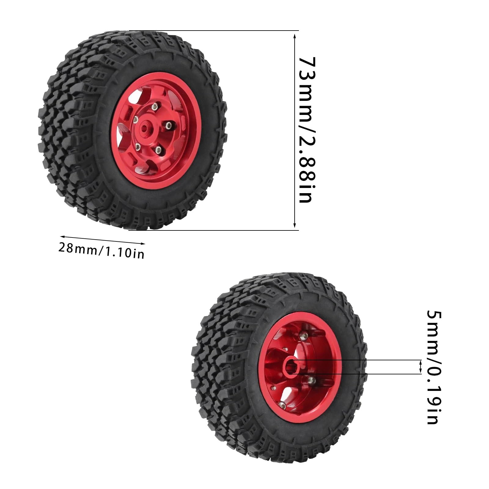 para WPL para FAYEE para MN 99S 98 MN300 4 Uds Neumáticos Ruedas Metal con Cerraduras Cuentas Coches RC Modificación Mejora Accesorios Modelo RC Rueda Neumáticos