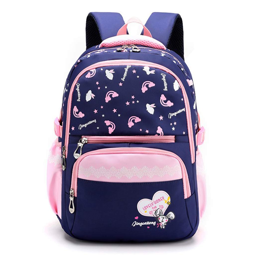 IvyH Mochilas Niños Mochila Escolar para Niñas, Mochila Primaria Gran Capacidad Mochila Informal Encantadora Impresa Mochila para Niñas