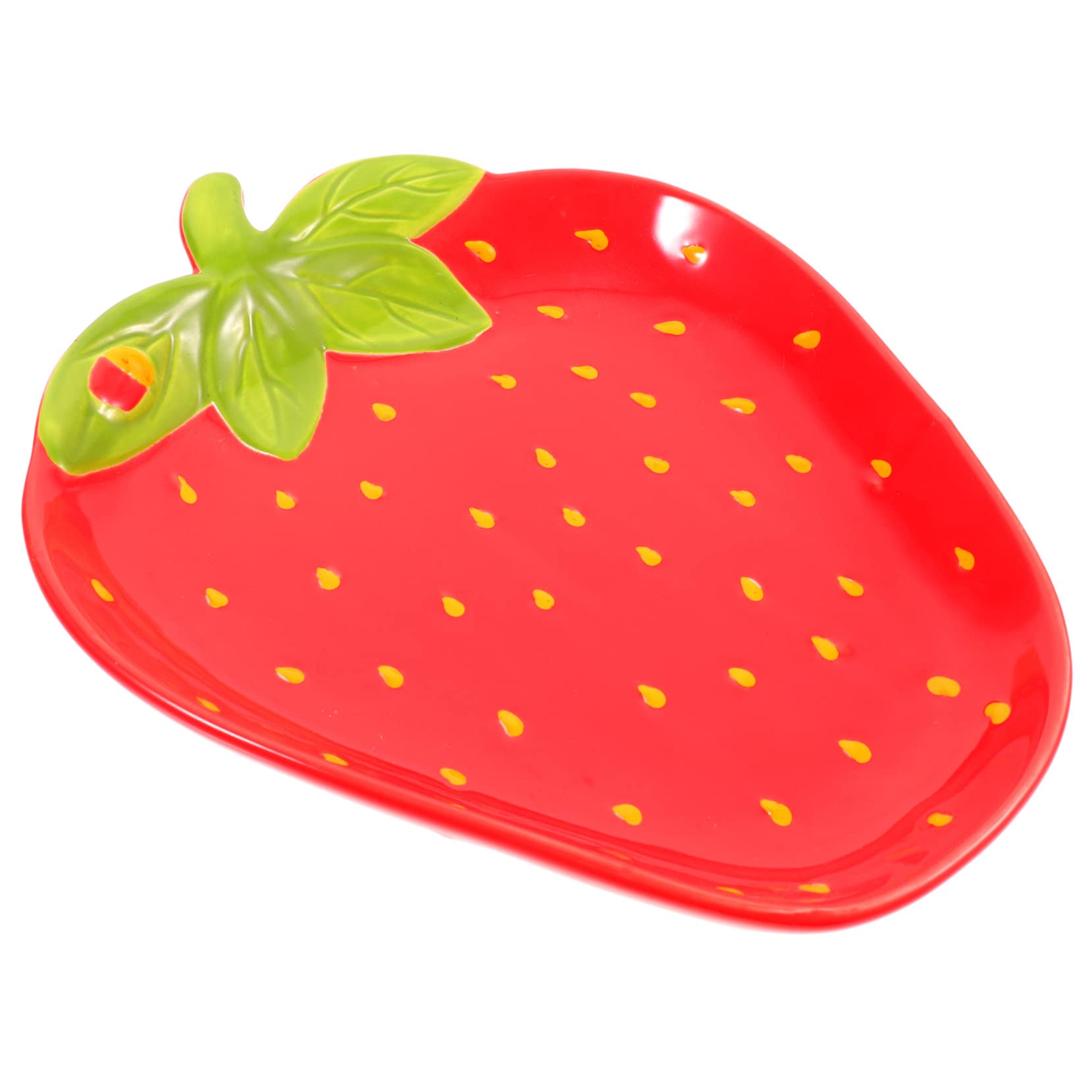 Plateau à fruits fraise en céramique pour illuminer vos repas en famille