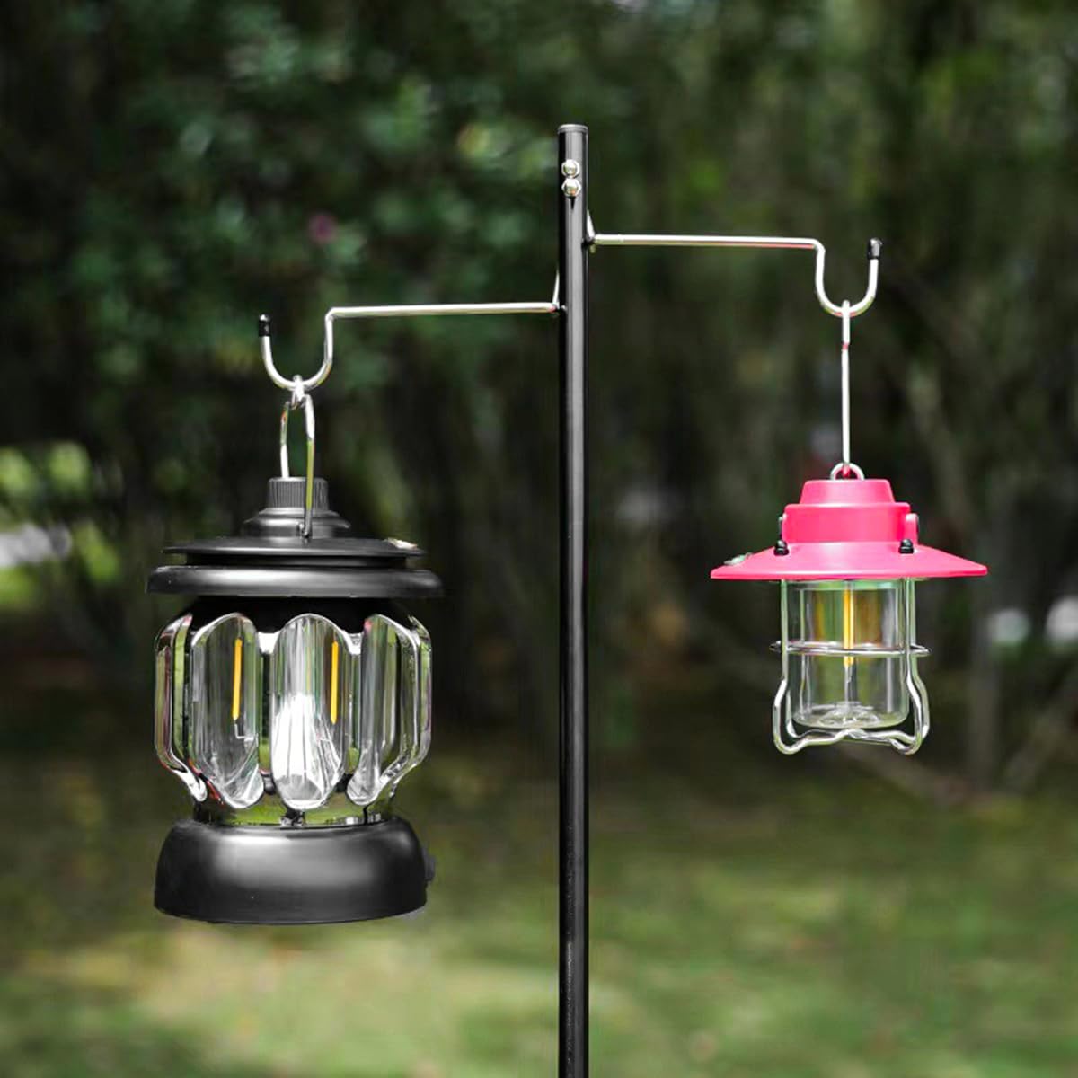 Support de lanterne de camping, poteau de lampe d'extérieur, support de lampe de bureau, support de lampe solaire pour jardin, camping, voyage en plein air